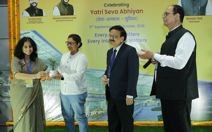 AAI HR Member interacts with passengers at Kolkata airport